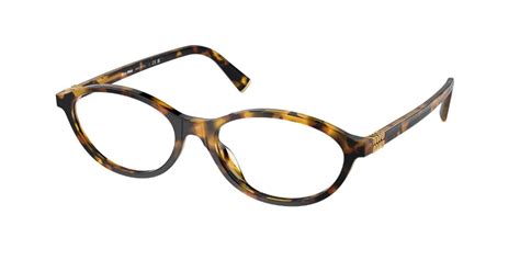 Miu Miu MU09XV VAU1O1 Eyeglasses in Honey Yellow Tortoise .